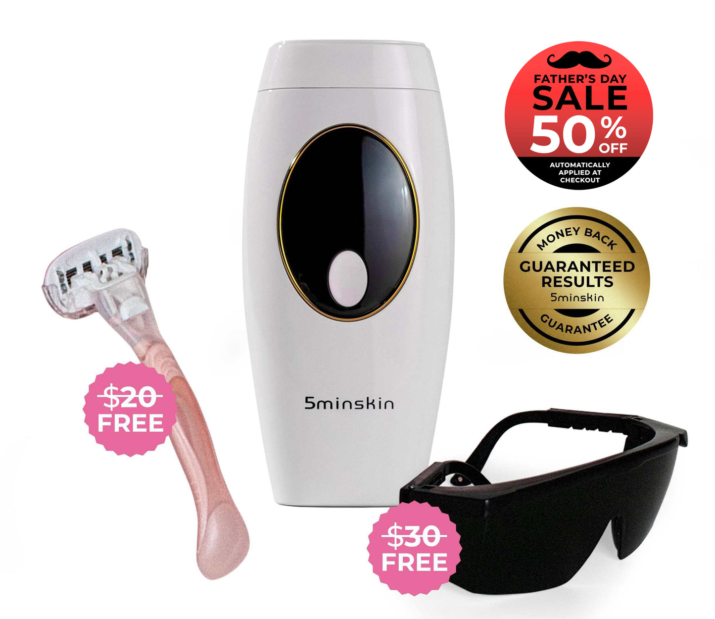 5MINSKIN AT-HOME LASER HAIR REMOVAL HANDSET - 50% OFF FATHER'S DAY SALE